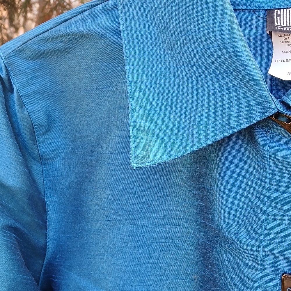 Gumps SAN FRANCISCO 50% Silk Blue Jacket Sz M - Picture 4 of 11